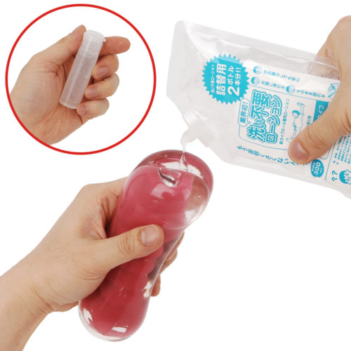 Since the spout is small, you can easily pour it in your masturbator and small bottles.
