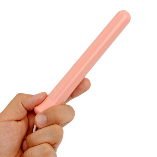 The stick is pink and will fit in most standard sized masturbators. It warms up nicely and prevents any heat from escaping!