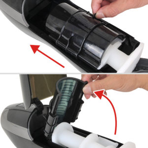 [Steps to attach/detach the sleeve 3] Slide the lockage cover for the inner sleeve to the direction of the OPEN sign, and open up.