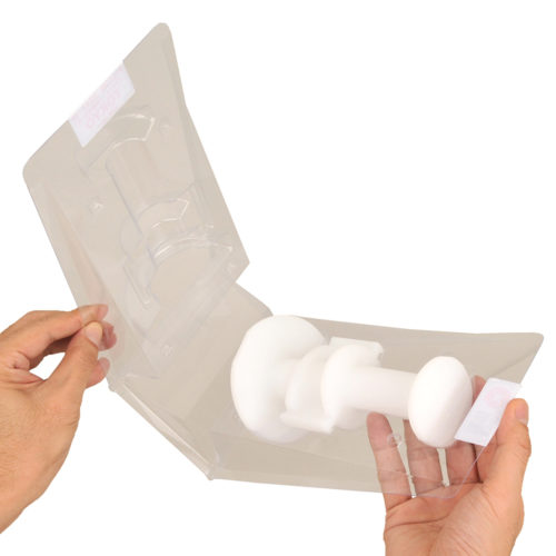 It comes in a blister pack that prevents it from deforming. Please use the package to store after use.