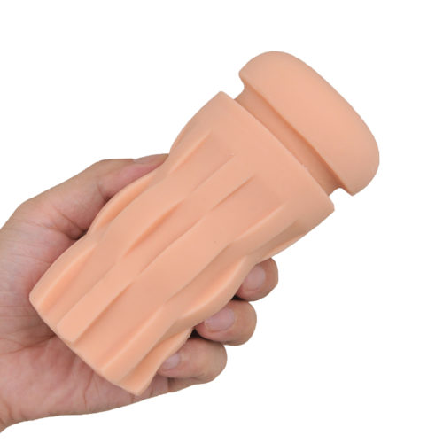 The inner sleeve; about the average size of a middle-sized handheld stroker with soft, thick walls. Can be used without inserting it in the sleeve as well.