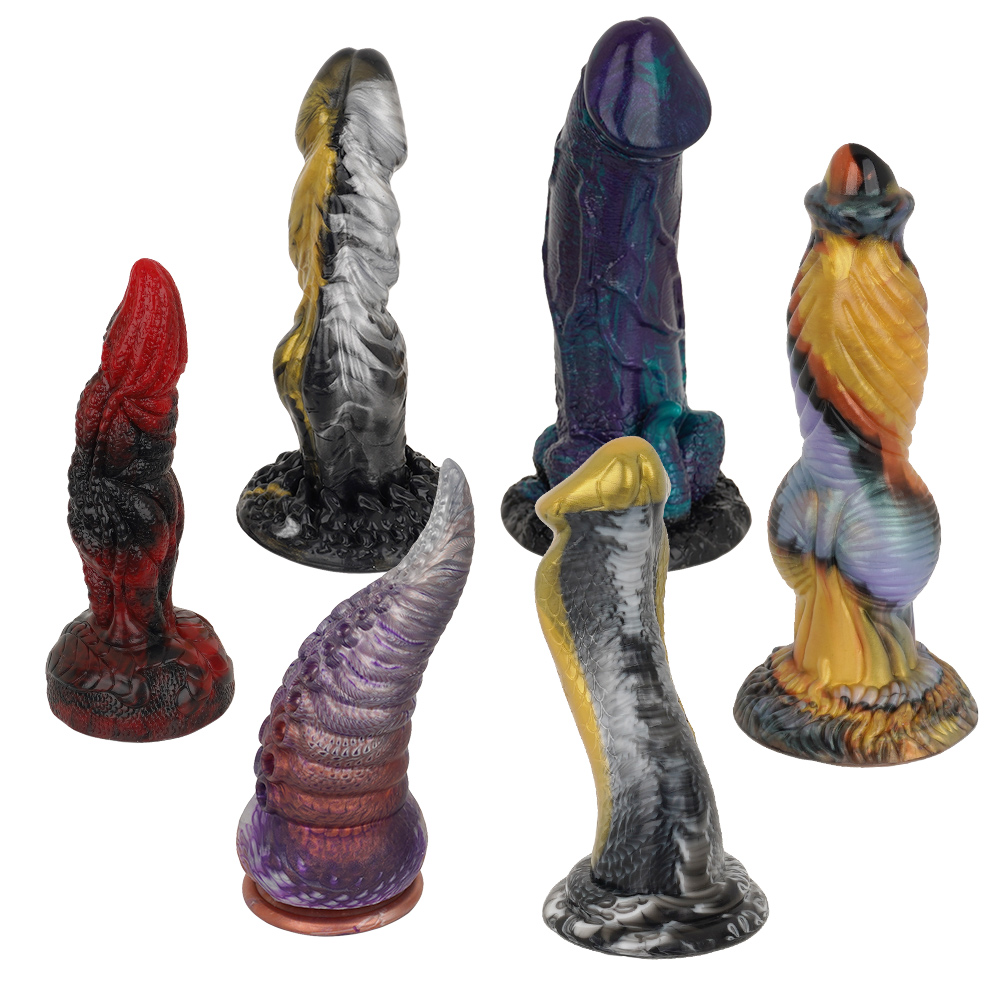 There are six unique variations in total. The &quot;Lizard&quot; and &quot;Phoenix&quot; are electric models, and the other four are non-electric. Find your favorite monster dildo.