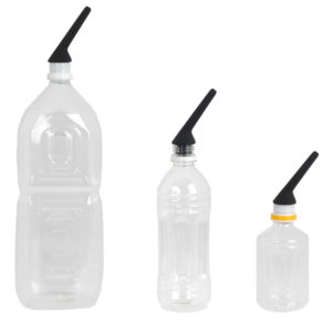 用途に応じて貯水量を使い分けられるのが便利。ペットボトルの材質で、握りやすさや圧力も変わってきます。