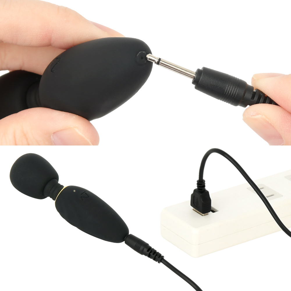 専用ケーブルを使うUSB充電式。フル充電までは約1.5時間、連続稼働は約60分です。充電中はライトが点滅、満充電で点灯です。