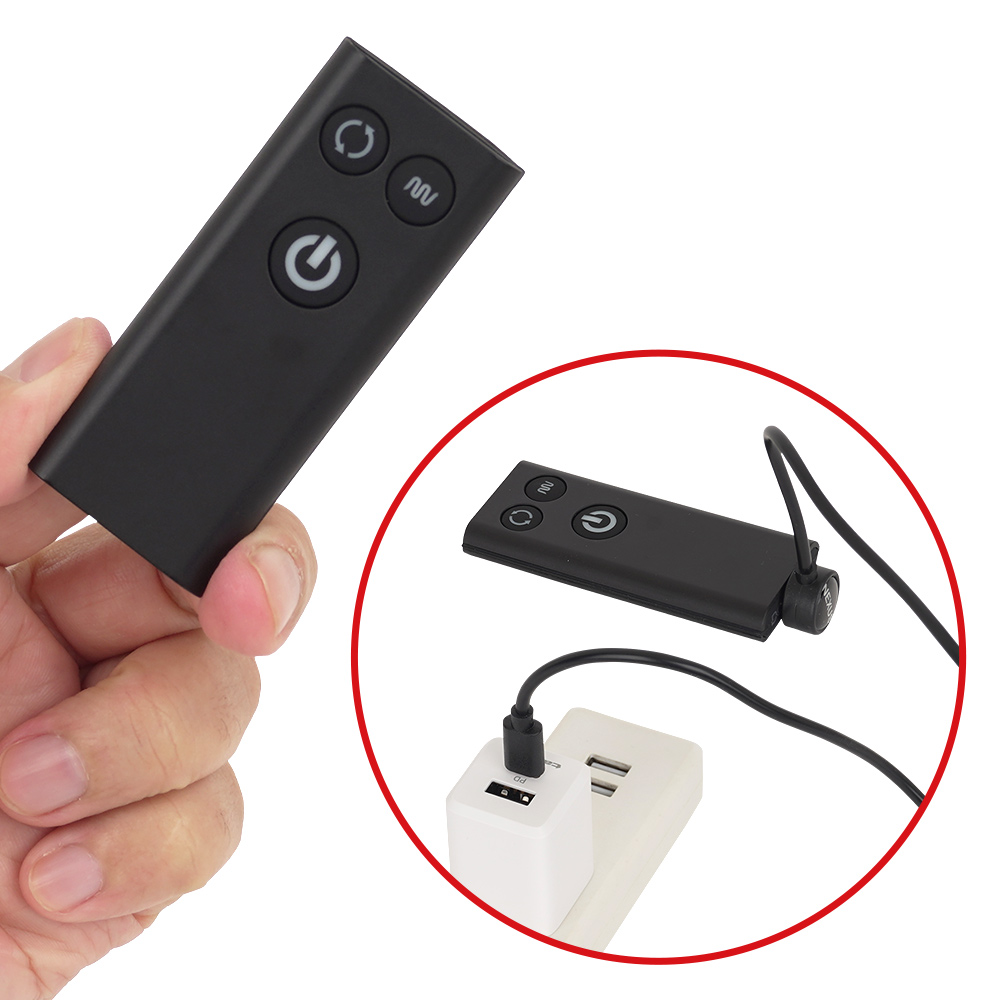 リモコンも防水＆USB充電仕様。スペックもフル充電まで約１時間、連続稼働は約100時間と変わっていません。