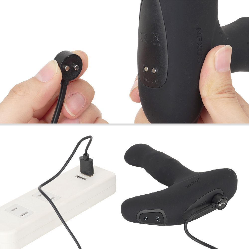 付属のマグネット接続ケーブルで充電します。フル充電までは約2.5時間、連続稼働は約60分とハイスペックです。