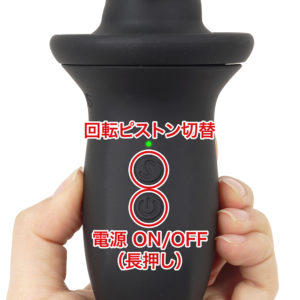 操作は２ボタンとシンプル。Ｓマークのボタンを押すたび、回転アクションがローテーションします。